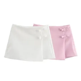 Women Buckle-Accent Mini Skirt