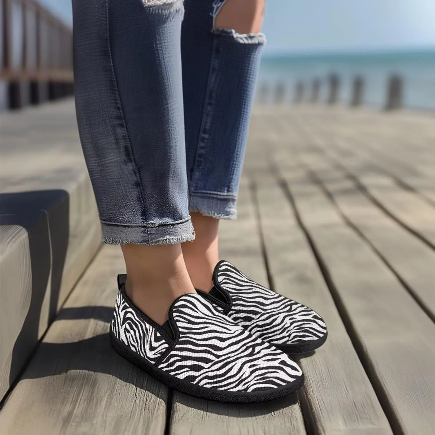 Women's Mesh Flats Shoes Slip on Platform Loafers Breathable Dress Work Business Shoes US 5.5-10.5