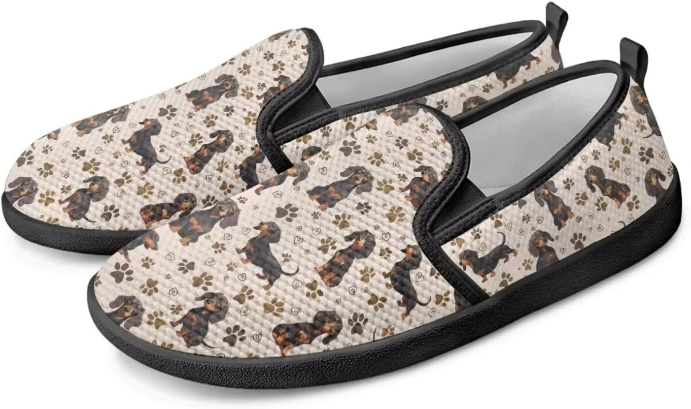 Womens Slip On Ladies Flats Animal Print Breathable Mesh Walking Shoes Lighweight Round Toe Sneakers